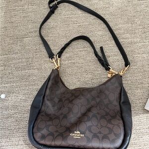 Coach Signature Brown and Black Shoulder Bag